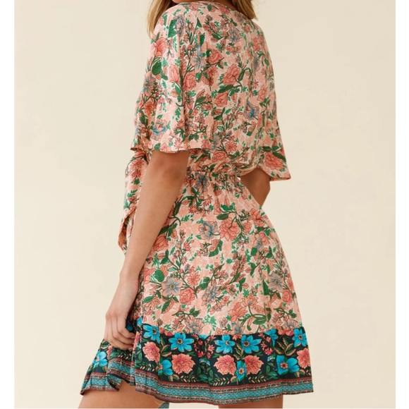 SELFIE LESLIE - Suva Tie Knot Bust Boho Floral A-Line Dress - Picture 3 of 16